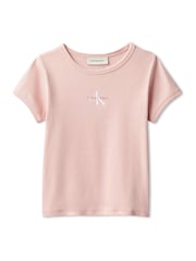 Calvin Klein Pink T-Shirt Script Logo - Image 4 of 4