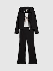 River Island Black Bow Tank Hoodie & Kickflare Set 3 Piece - Image 1 of 4