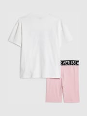 River Island Iconic T-Shirt & Cycle Shorts Set - Image 2 of 5