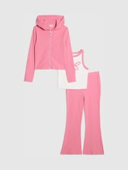 River Island Bow Tank Hoodie & Kickflare 3 Piece Set - Image 1 of 5