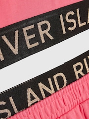 River Island Pink Logo Tank & Runner Short Set - Image 3 of 4