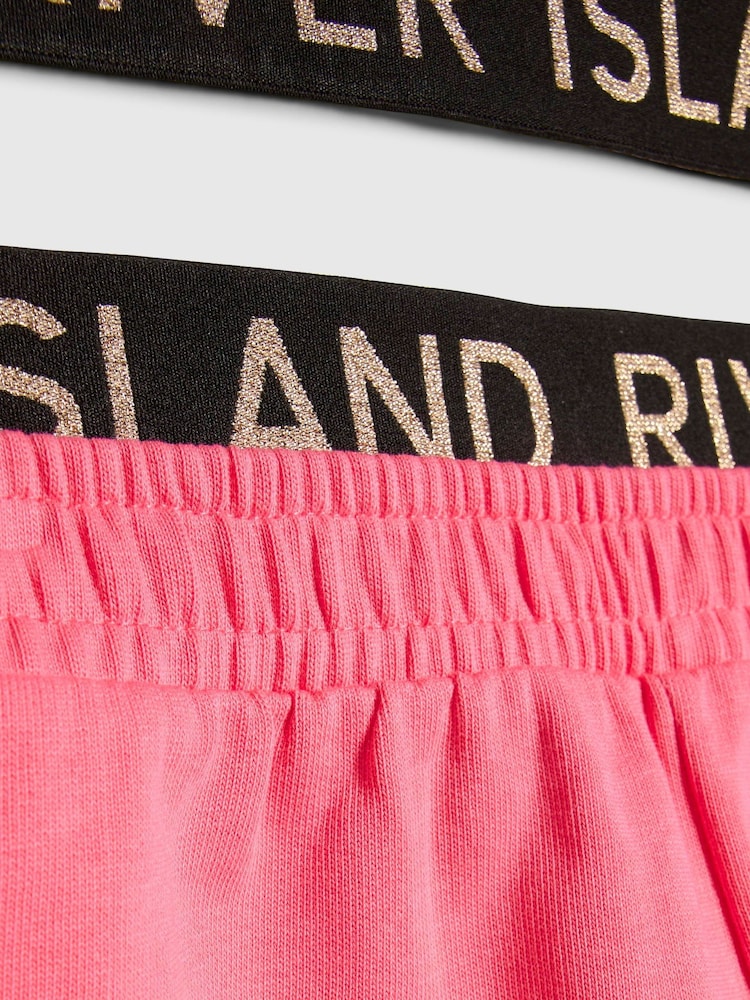 River Island Pink Logo Tank & Runner Short Set - Image 4 of 4