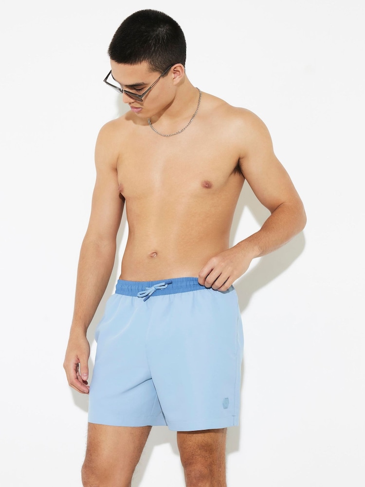 River Island Blue Colourblock Swim Shorts - Image 2 of 4