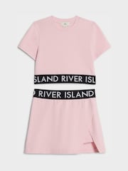 River Island Pink Logo T-Shirt & Skort Set - Image 1 of 4