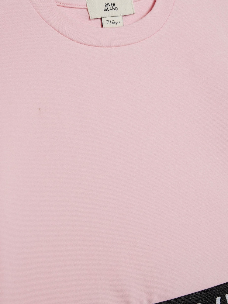 River Island Pink Logo T-Shirt & Skort Set - Image 4 of 4