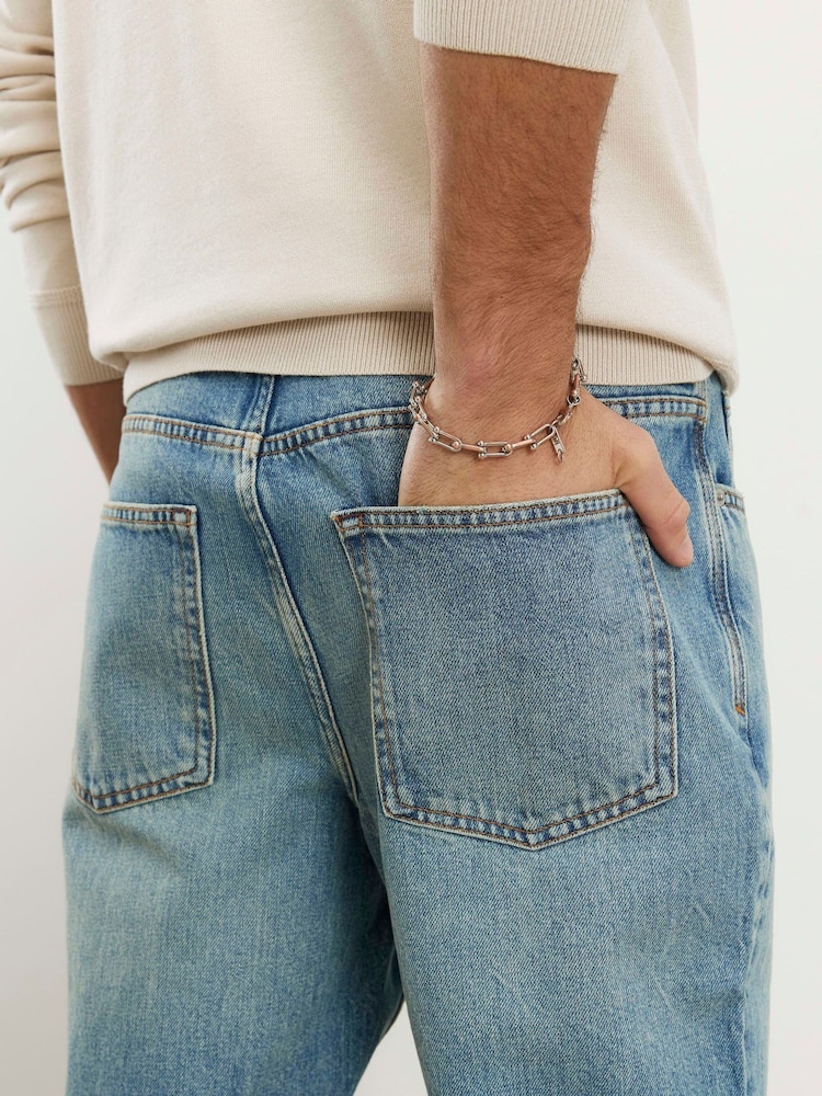 River Island Blue Straight Fit Jeans - Image 4 of 4