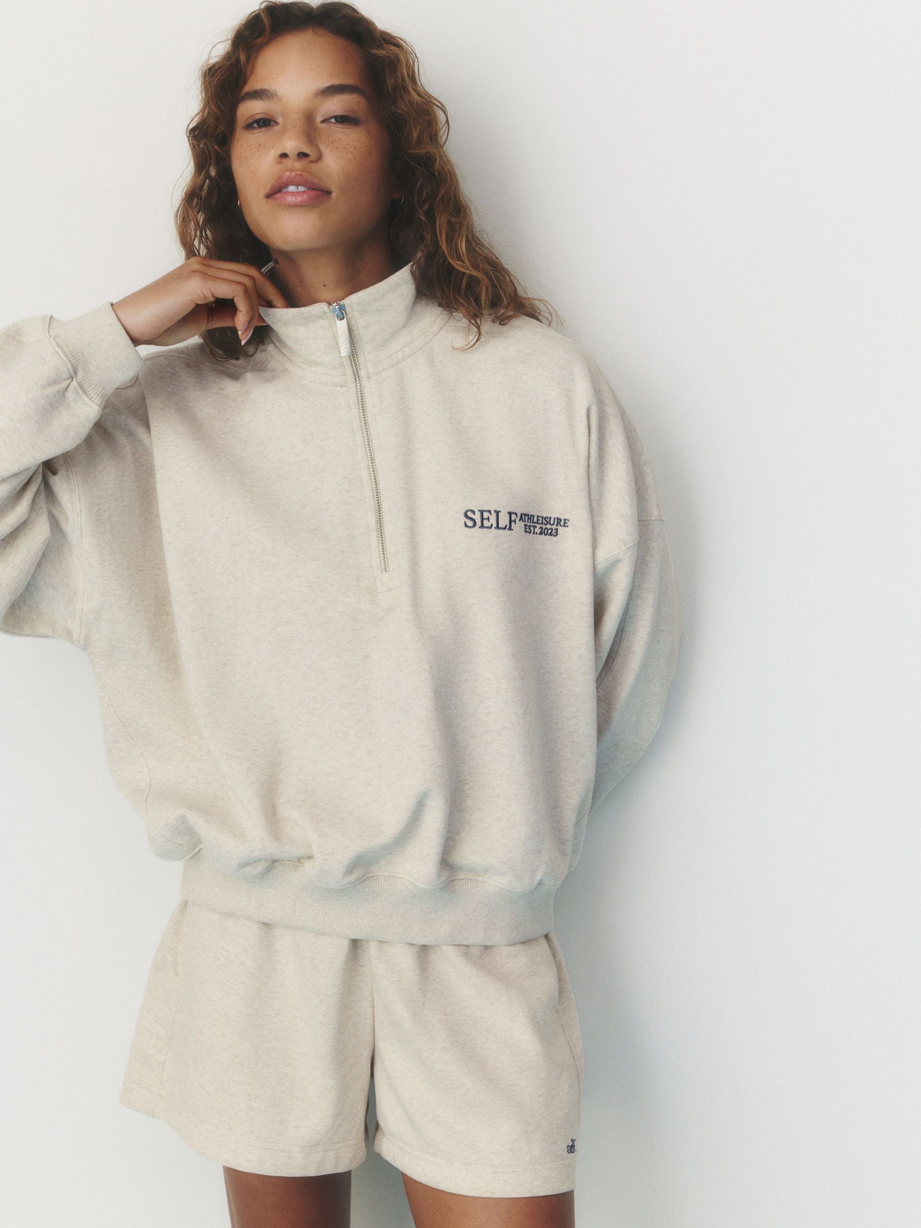 Buy self. Oatmeal Half Zip Sweatshirt from Next USA