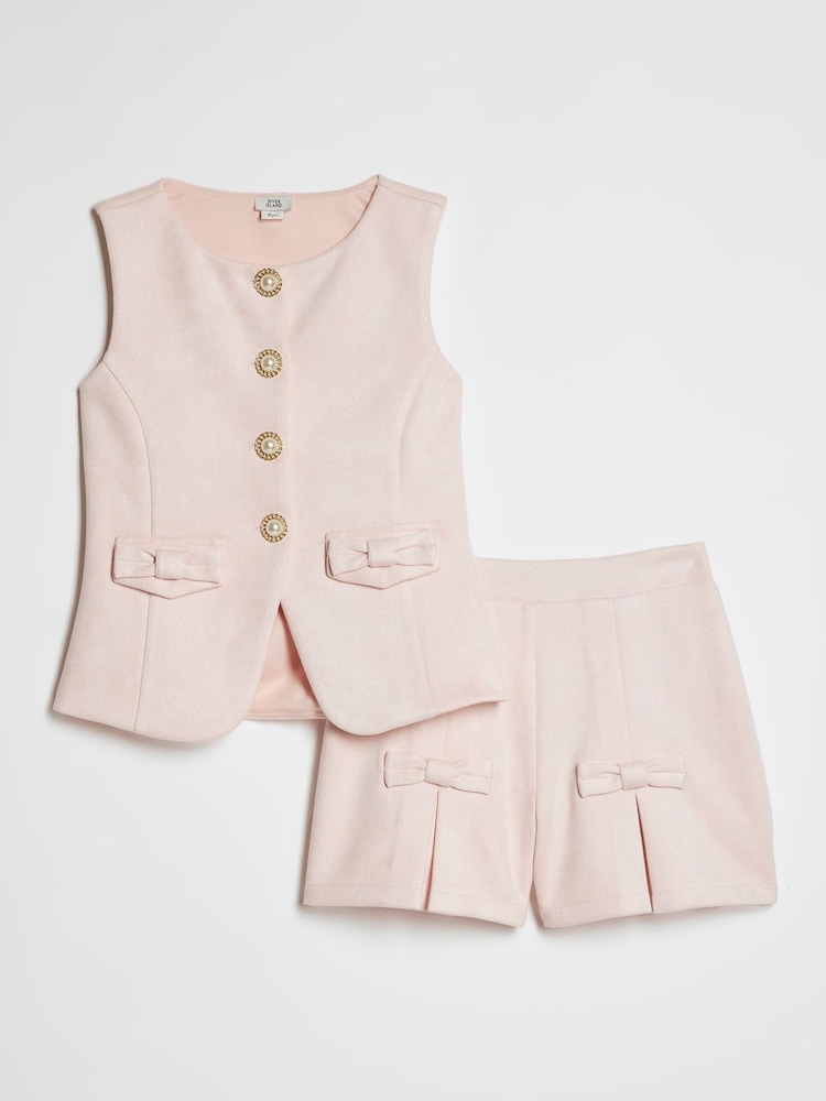 River Island Suedette Waistcoat & Skort Set - Image 1 of 5