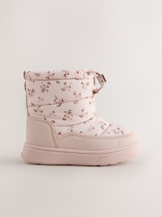 Pink Ditsy Quilted Waterproof Pull On Boots - Image 2 of 5