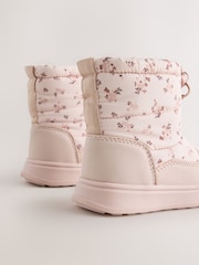 Pink Ditsy Quilted Waterproof Pull On Boots - Image 4 of 5