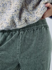 Washed Green Barrel Leg Soft Cord Trousers - Image 5 of 5