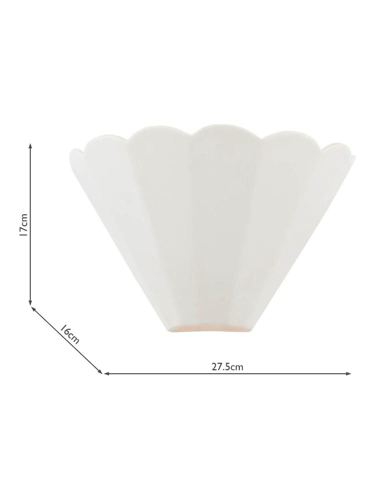 Laura Ashley White Scallop Wall Light - Image 6 of 6