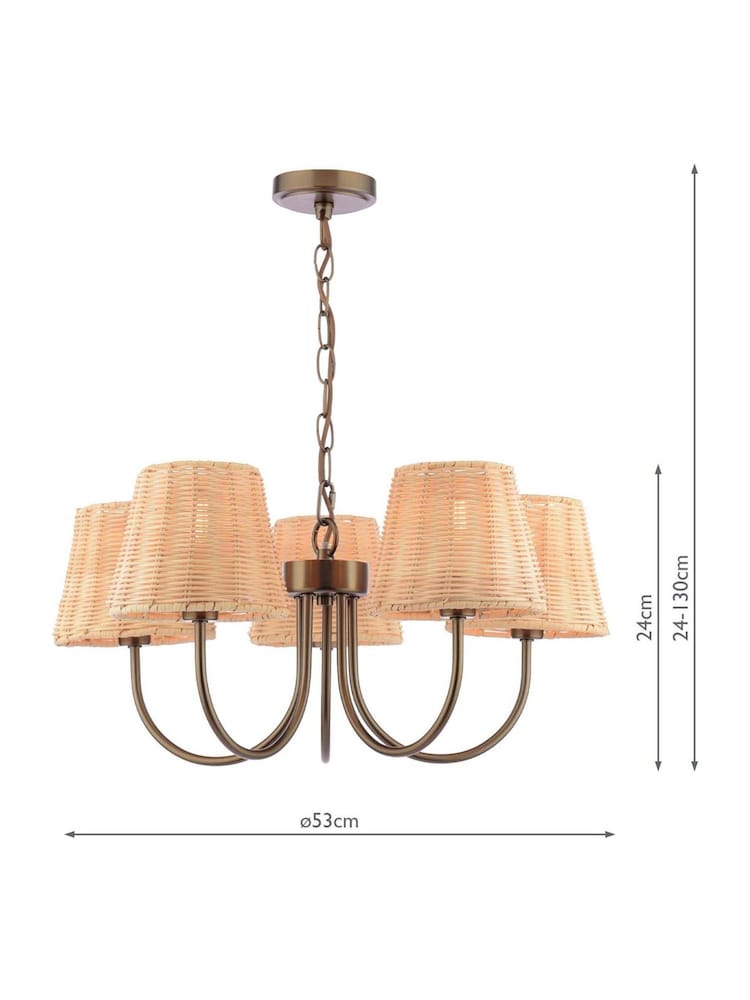 Laura Ashley Bronze Hasfield 3 Light Semi Pendant Ceiling Light - Image 6 of 6