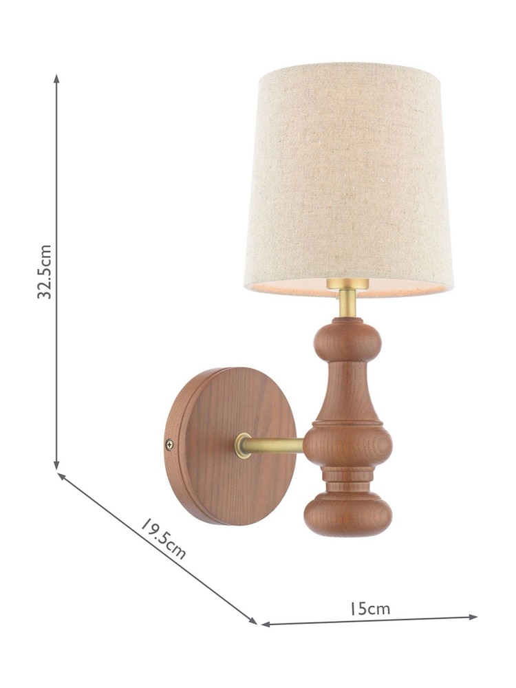 Laura Ashley Stained Wood Millbrook Wall Light - Image 6 of 6