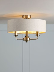 Laura Ashley Brass Sorrento Flush Fitting Ceiling Light - Image 1 of 6