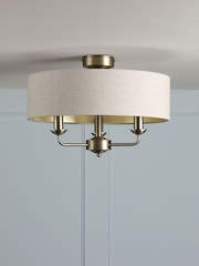 Laura Ashley Brass Sorrento Flush Fitting Ceiling Light - Image 2 of 6