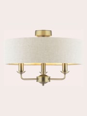 Laura Ashley Brass Sorrento Flush Fitting Ceiling Light - Image 3 of 6