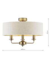 Laura Ashley Brass Sorrento Flush Fitting Ceiling Light - Image 6 of 6