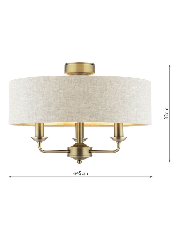 Laura Ashley Brass Sorrento Flush Fitting Ceiling Light - Image 6 of 6