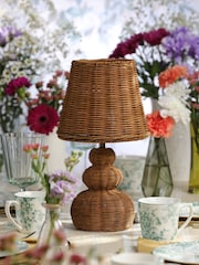 Laura Ashley Natural Brown Hasfield Rattan Rechargeable Table Lamp - Image 2 of 6
