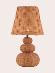 Laura Ashley Natural Brown Hasfield Rattan Rechargeable Table Lamp - Image 3 of 6