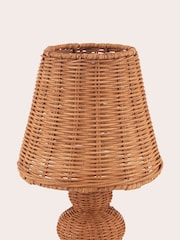 Laura Ashley Natural Brown Hasfield Rattan Rechargeable Table Lamp - Image 4 of 6