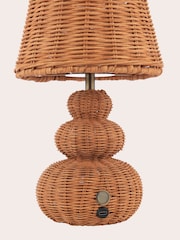 Laura Ashley Natural Brown Hasfield Rattan Rechargeable Table Lamp - Image 5 of 6