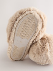 Marrón caramelo - Pantuflas voluminosas de piel sintética - Imagen 5 de 5