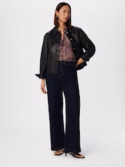 Whistles Purple Orchid Print Dobby Top - Image 4 of 5