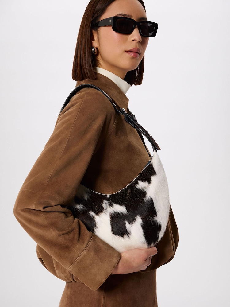 Whistles Brown Cow Print Hair-On Sia Bag - Image 1 of 5