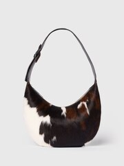 Whistles Brown Cow Print Hair-On Sia Bag - Image 2 of 5