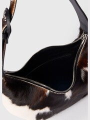 Whistles Brown Cow Print Hair-On Sia Bag - Image 3 of 5