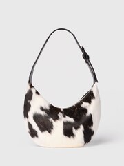 Whistles Brown Cow Print Hair-On Sia Bag - Image 4 of 5