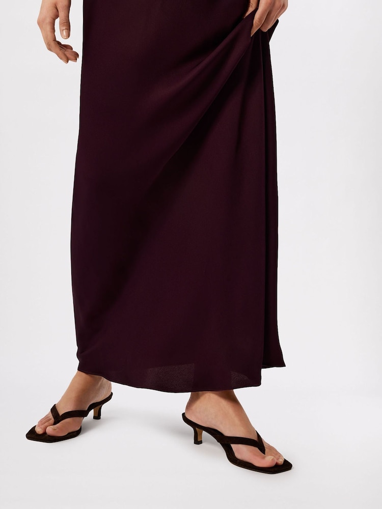 Whistles Brown Thea Cowl Satin Maxi Dress - Image 4 of 4