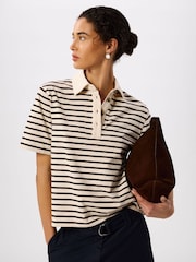 Whistles White Short Sleeve Stripe Polo Shirt - Image 1 of 5