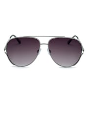 Storm Silver Metaneira Oversized Temple Detail Aviator Sunglasses - Image 1 of 2