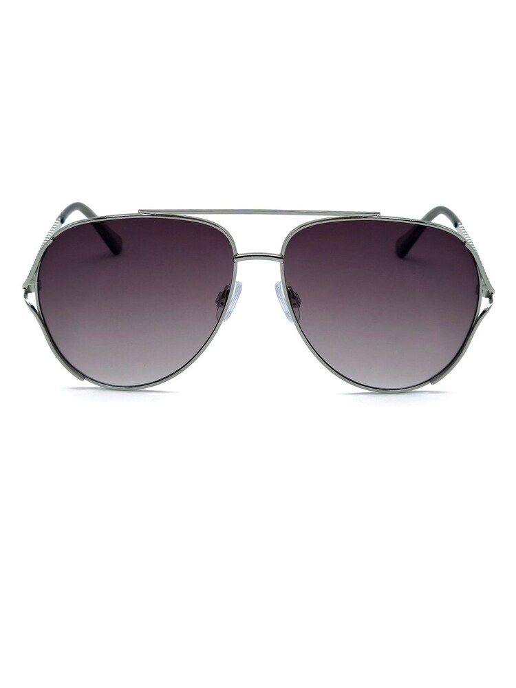 Storm Silver Metaneira Oversized Temple Detail Aviator Sunglasses - Image 1 of 2