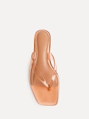 Linzi Nude Cher Toe Post Jelly Heeled Sandals - Image 4 of 5