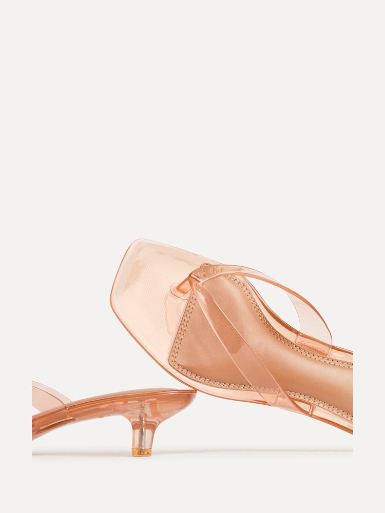 Linzi Nude Cher Toe Post Jelly Heeled Sandals - Image 5 of 5