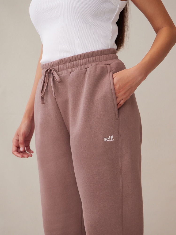 self. Mauve Cuffed Joggers - Image 4 of 7
