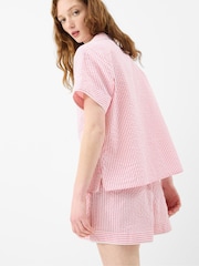 Accessorize, סט פיג'מה קצרה במרקם כיווצים עם פסים - תמונה 3 מתוך 4