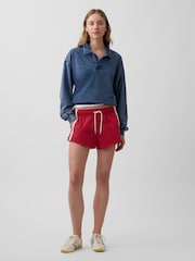 Gap Washed Blue French Terry Oversized Polo Sweatshirt - Image 3 of 4
