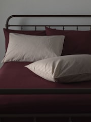 The Set Set of 2 Burgundy/Stripe Pillowcase and Fitted Sheet - Image 2 of 6