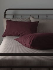 The Set Set of 2 Burgundy/Stripe Pillowcase and Fitted Sheet - Image 4 of 6