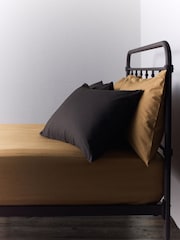The Set 2 Pack Chocolate/Caramel Washed Cotton Fitted Sheets with Pillowcases - Image 2 of 6