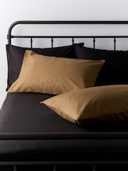 The Set 2 Pack Chocolate/Caramel Washed Cotton Fitted Sheets with Pillowcases - Image 3 of 6