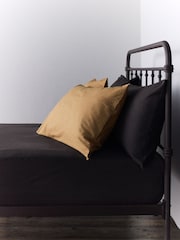 The Set 2 Pack Chocolate/Caramel Washed Cotton Fitted Sheets with Pillowcases - Image 4 of 6