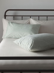 The Set Set of 2 Green Gingham/Natural Pillowcase and Fitted Sheet - Image 3 of 6