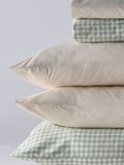 The Set Set of 2 Green Gingham/Natural Pillowcase and Fitted Sheet - Image 6 of 6