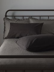 The Set Set of 2 Chocolate/Stripe Pillowcase and Fitted Sheet - Image 2 of 5